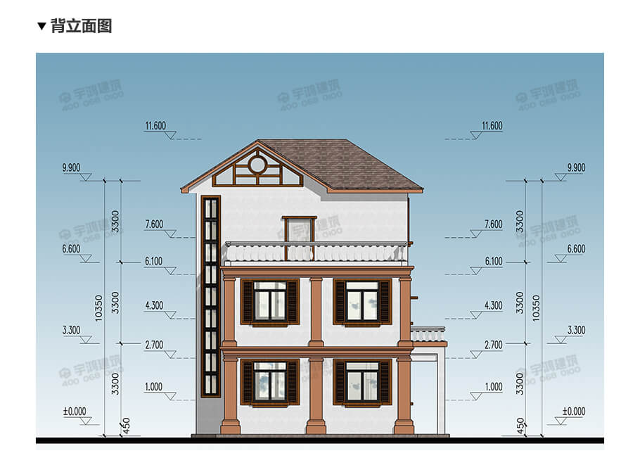 10x13米帶車庫書房鄉(xiāng)村別墅設(shè)計(jì)圖紙