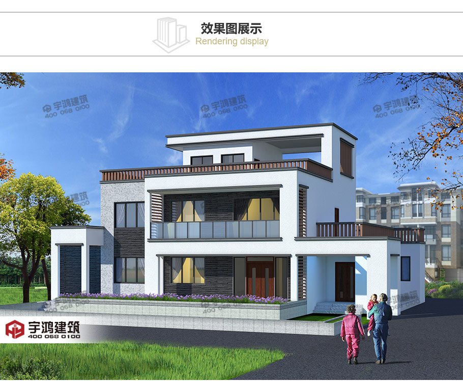 18x14米現(xiàn)代風農(nóng)村別墅設(shè)計圖紙