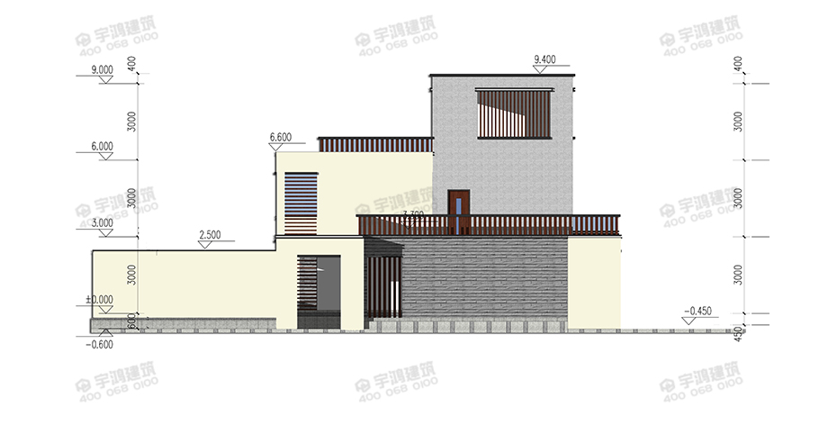 18x14米現(xiàn)代風農(nóng)村別墅設(shè)計圖紙