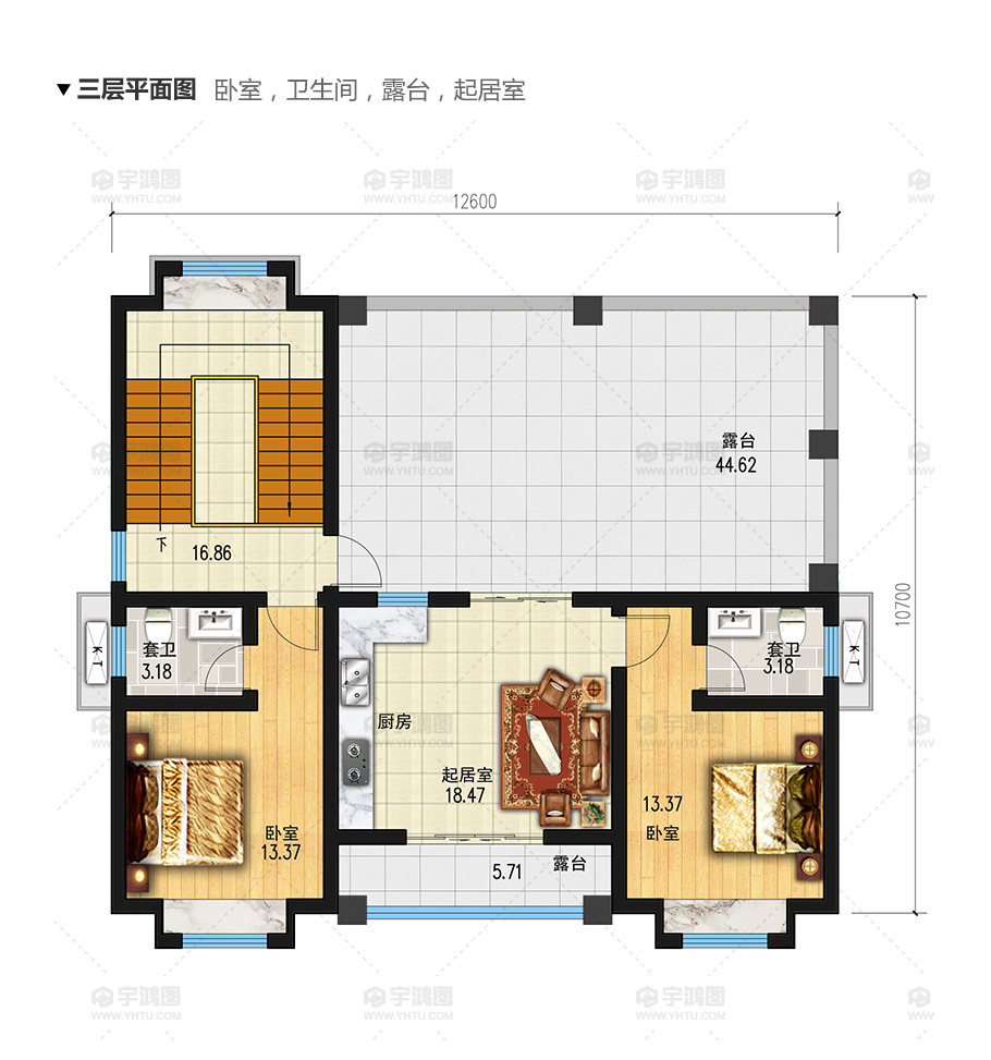 135平帶商鋪的三層美式別墅設(shè)計(jì)圖紙，精致美觀